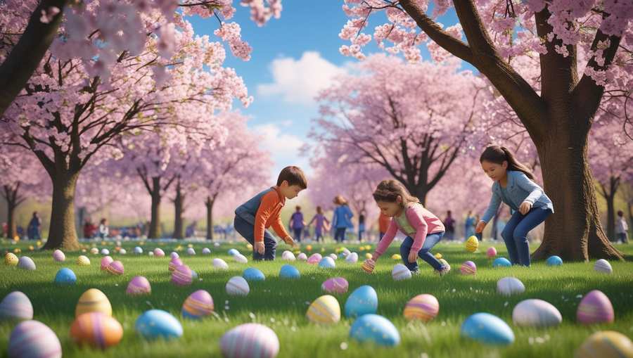 Easter background for website banner design