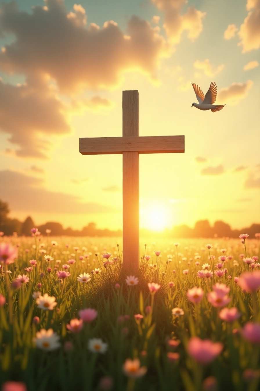 Easter background with handwritten calligraphy