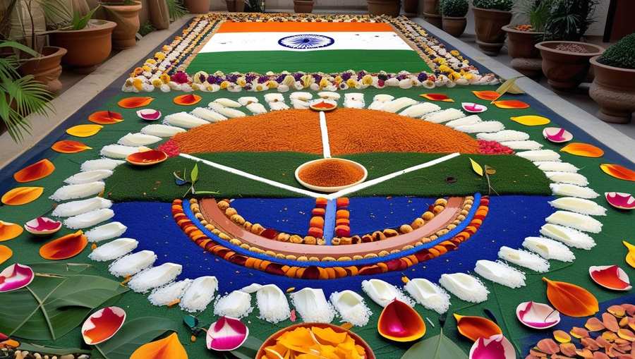 easy republic day rangoli ideas with dots