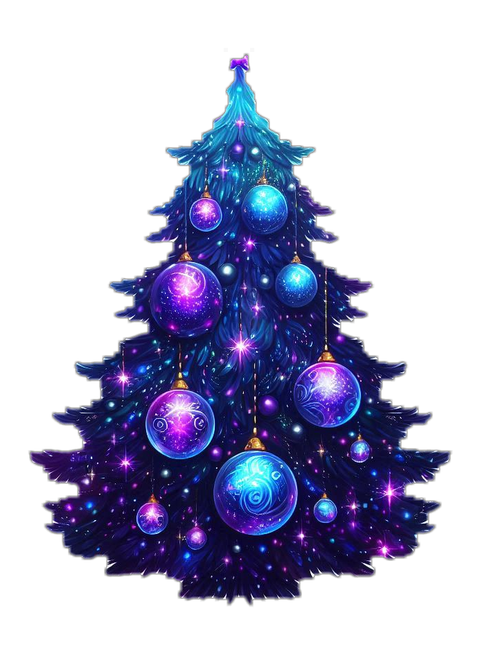 elegant christmas tree png with decorations