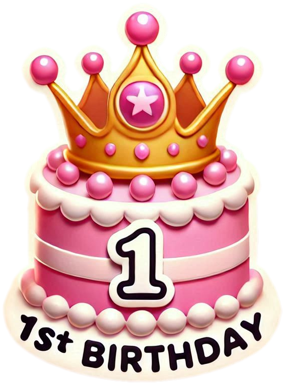 elegant floral 1st birthday cake png images