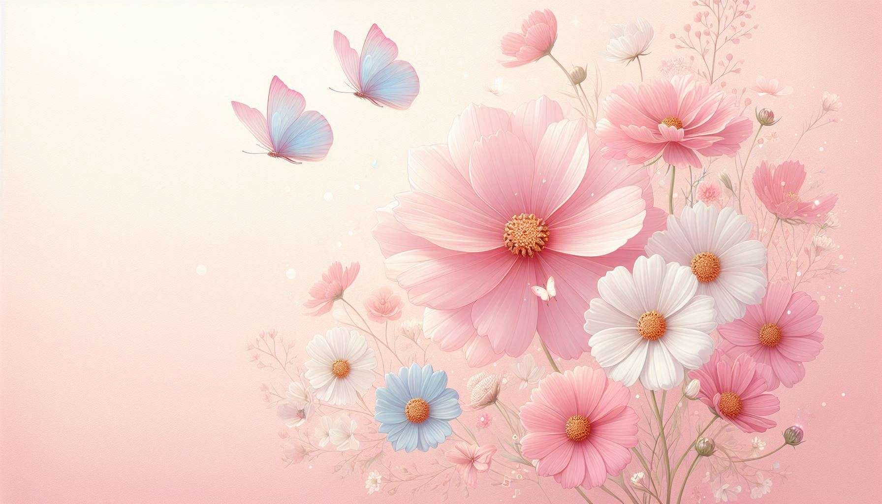 elegant light pink background with flower
