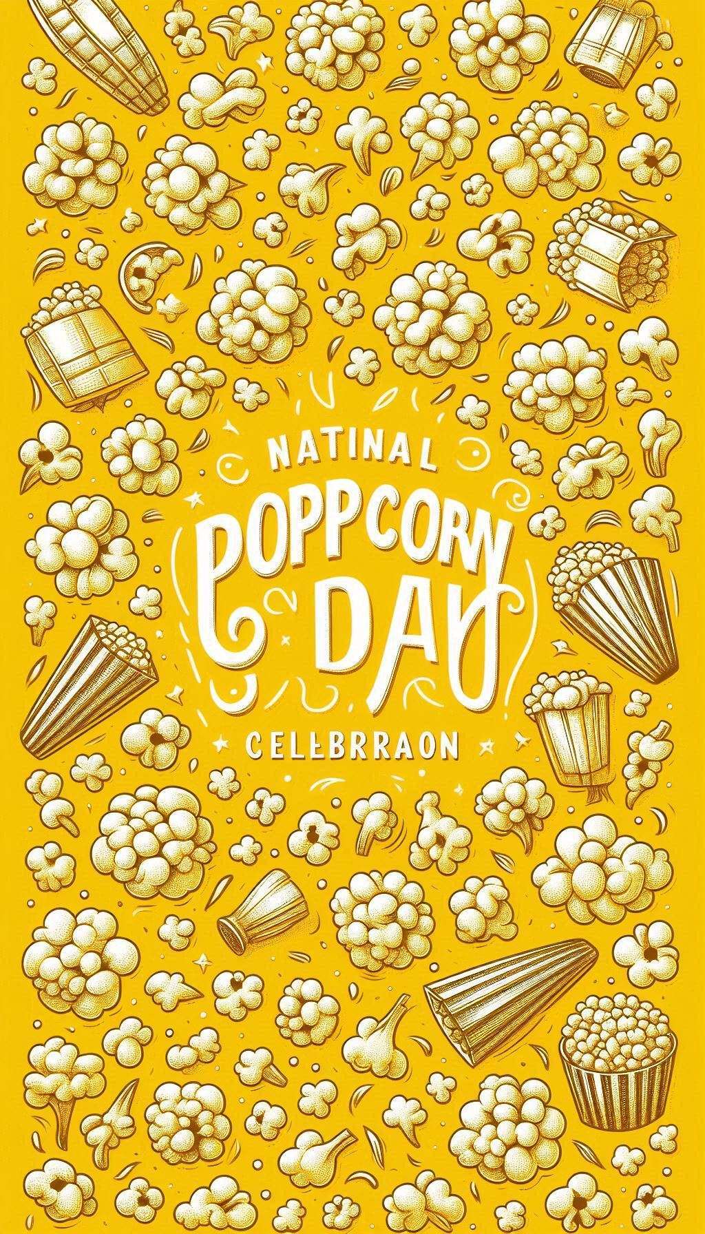 elegant national popcorn day backgrounds with embedded text