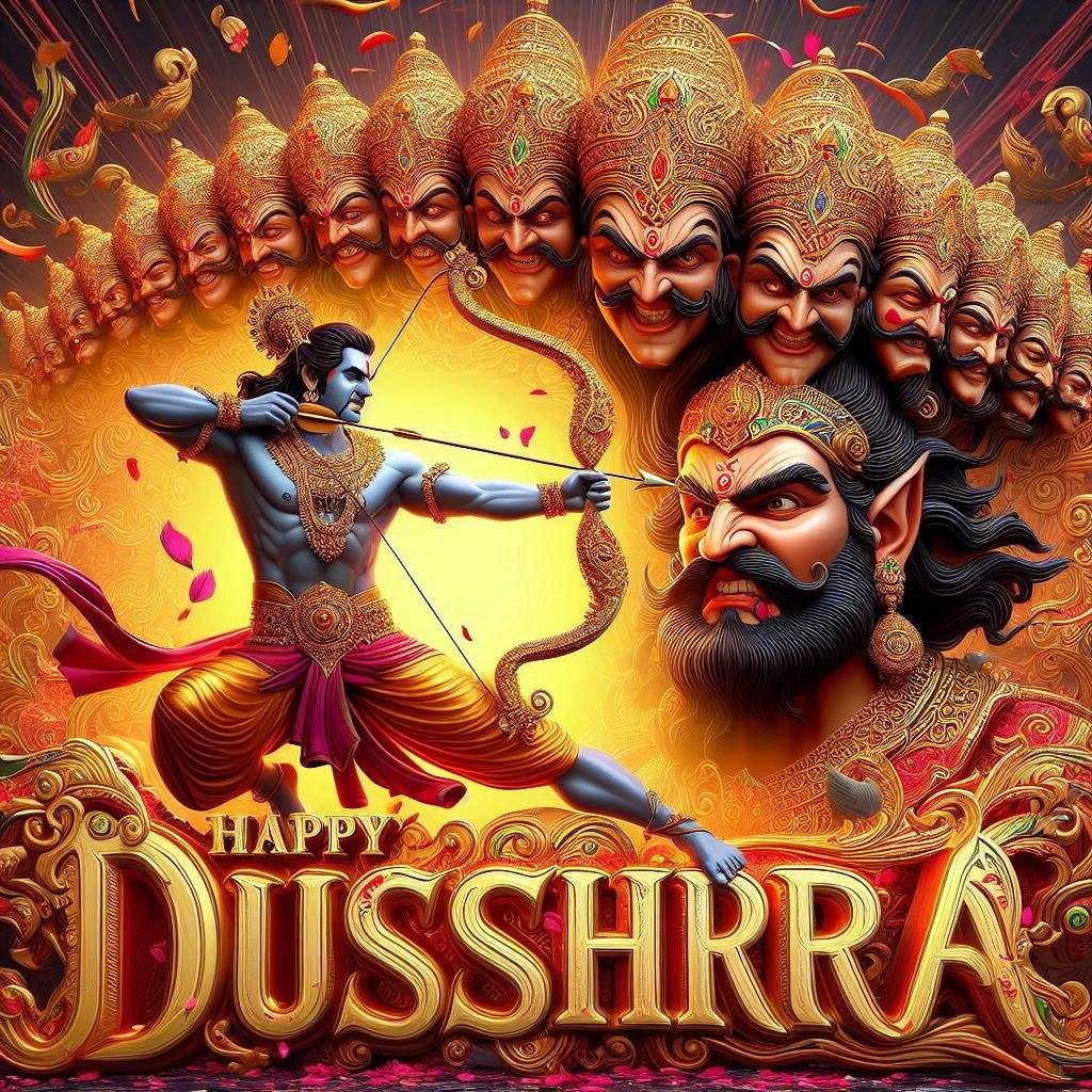 eye-catching happy dussehra graphics for linkedin