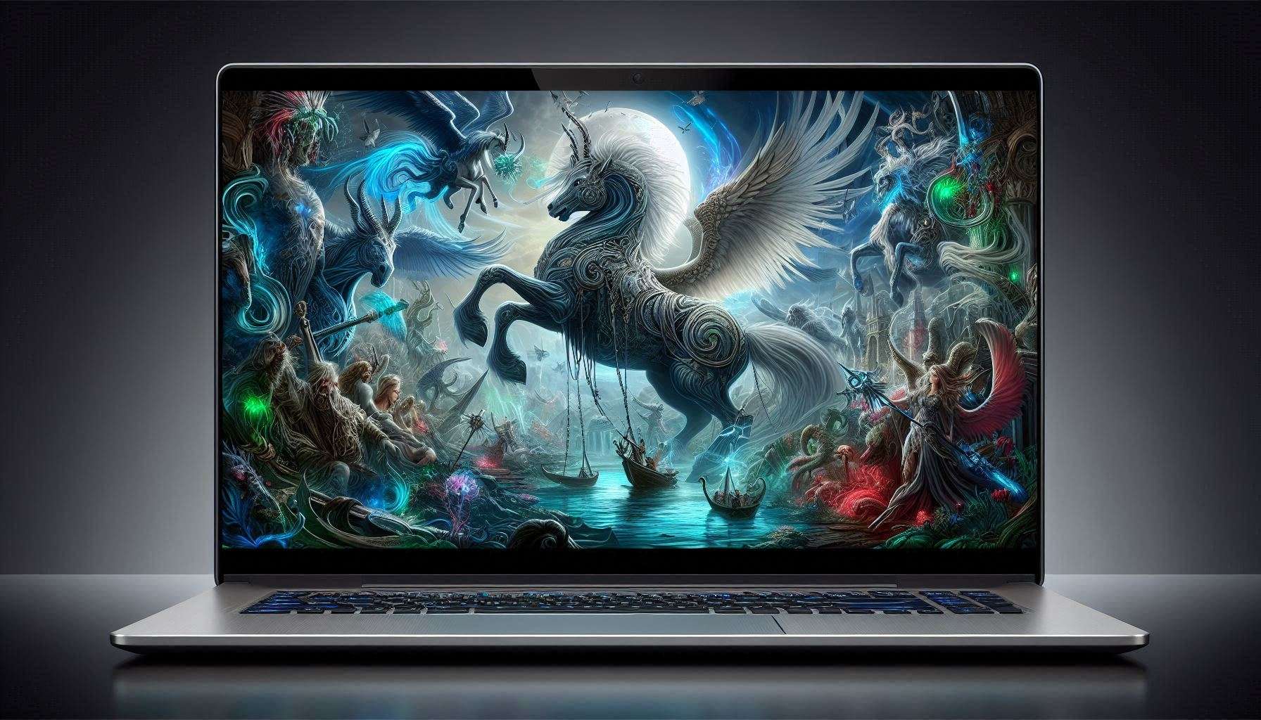 fantasy-themed laptop background images with mythical creatures and worlds