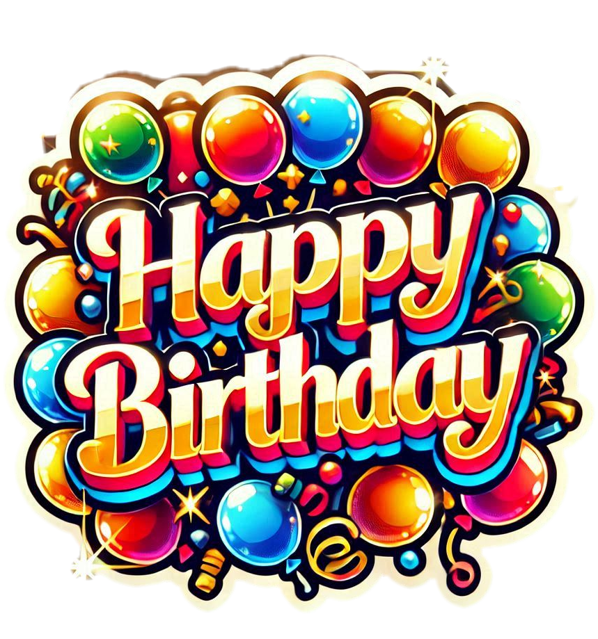 festive happy birthday colorful balloon text in hd