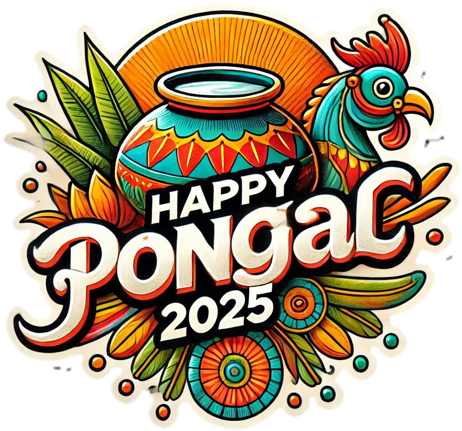 festive happy pongal 2025 tamil font png