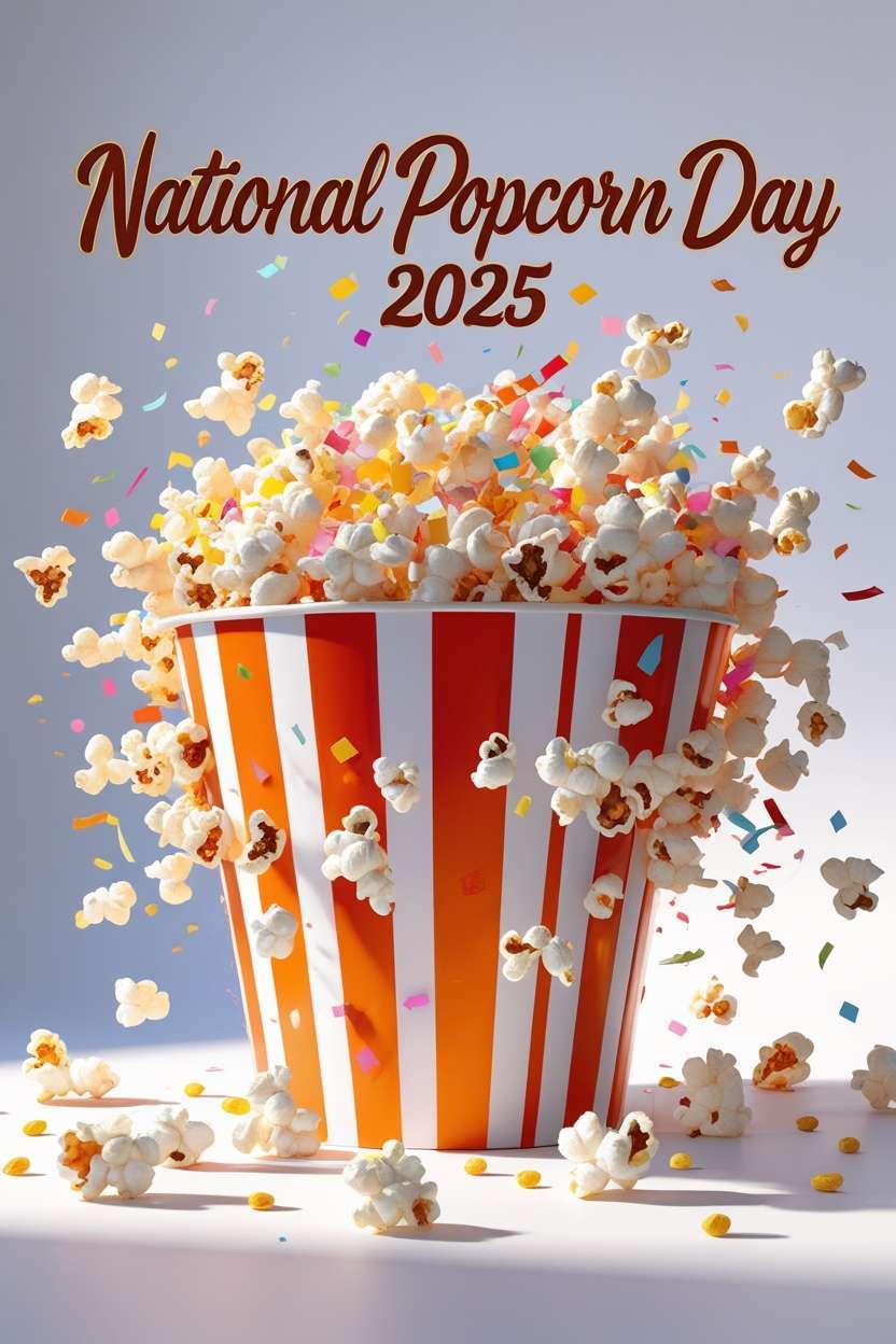 festive national popcorn day wallpapers with subtle text