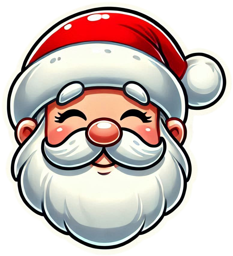 festive smiling santa claus png for social media