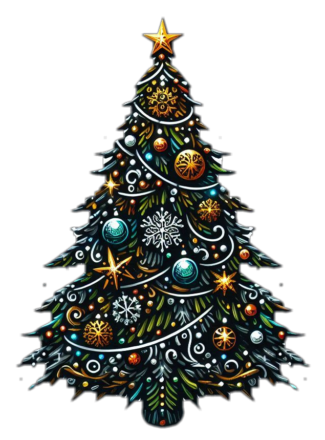 festive xmas tree png for posters