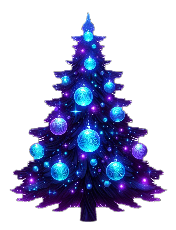 free christmas tree png with decorations