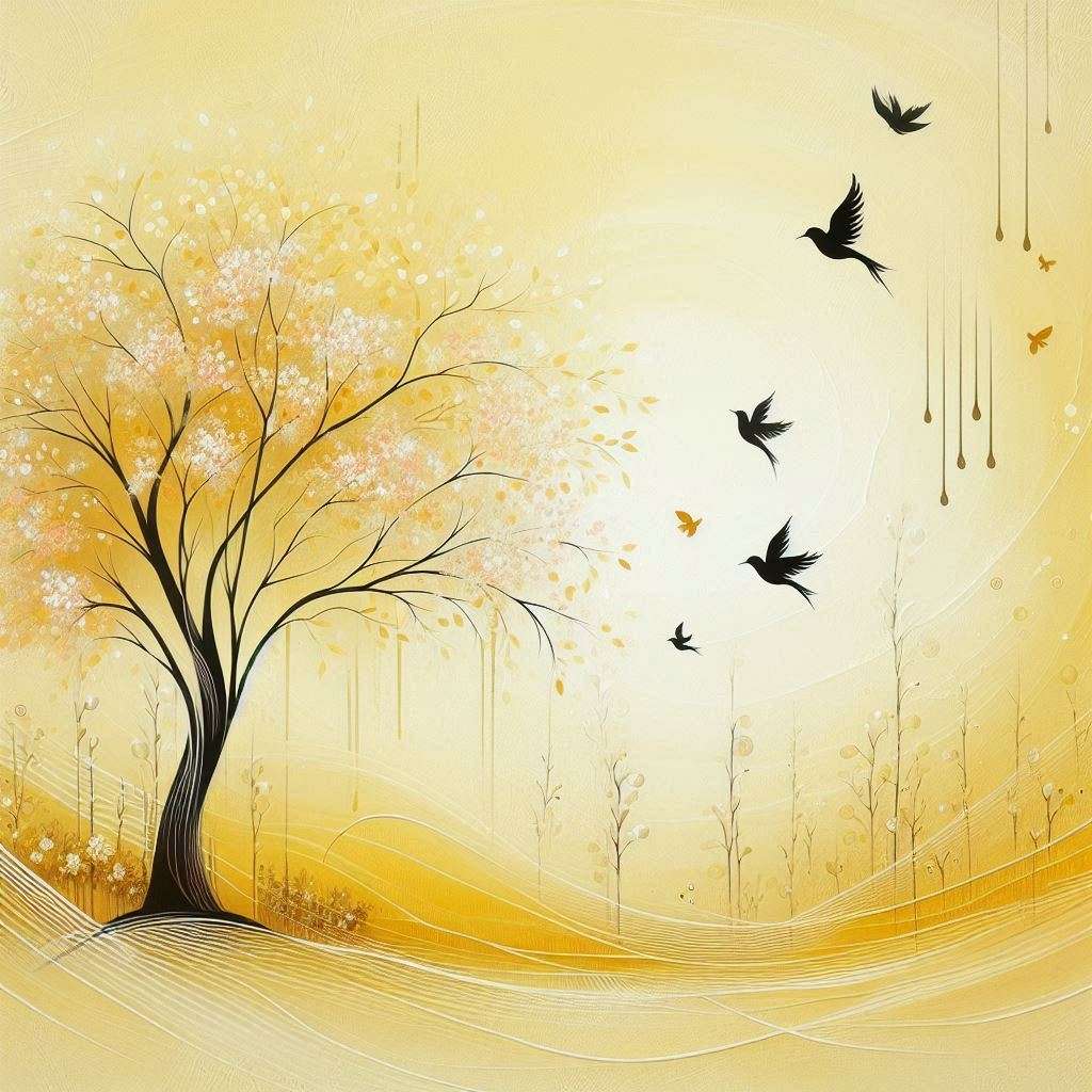 free download light yellow background with tree