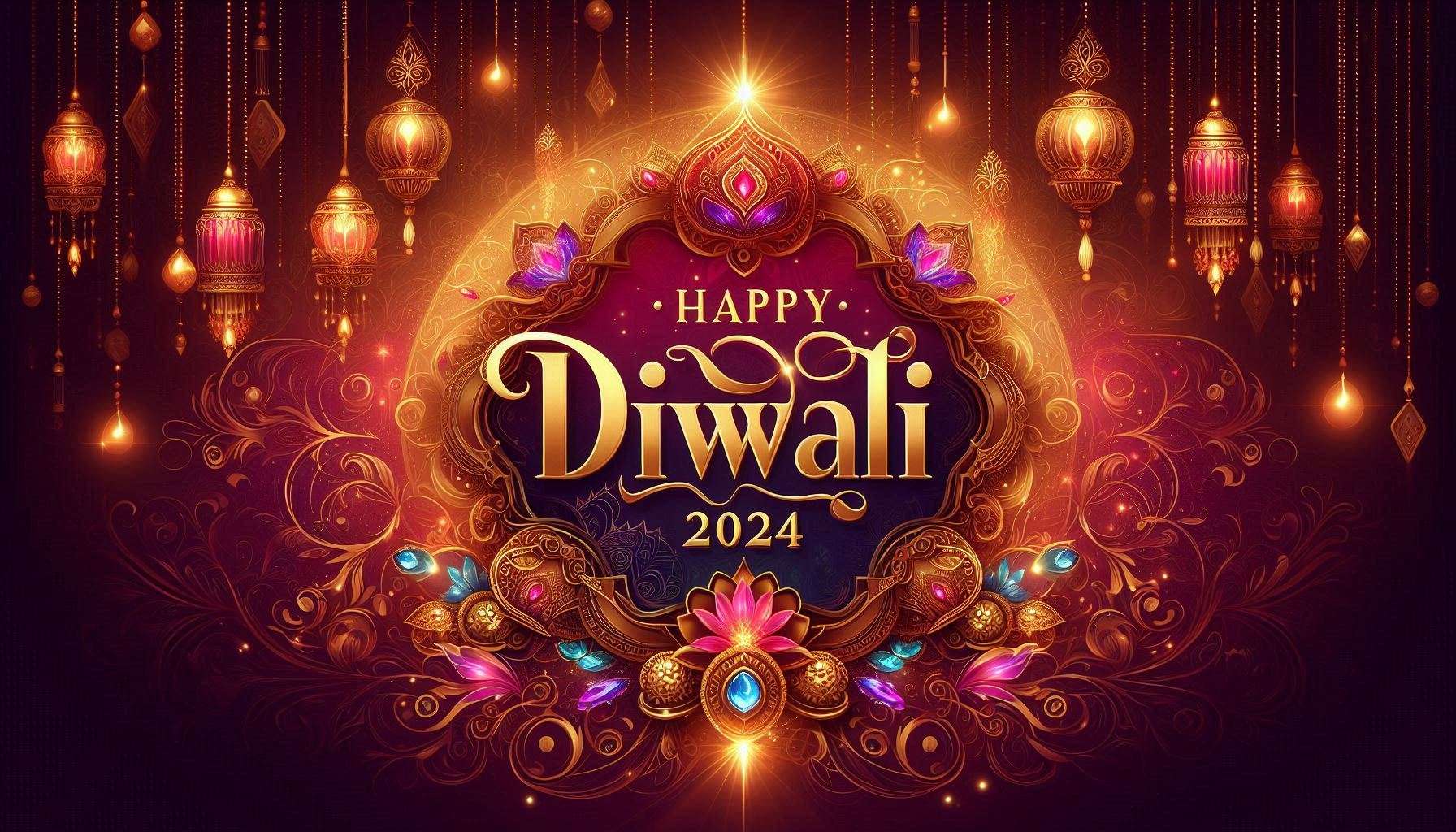 free happy diwali 2024 images with festive flower decor