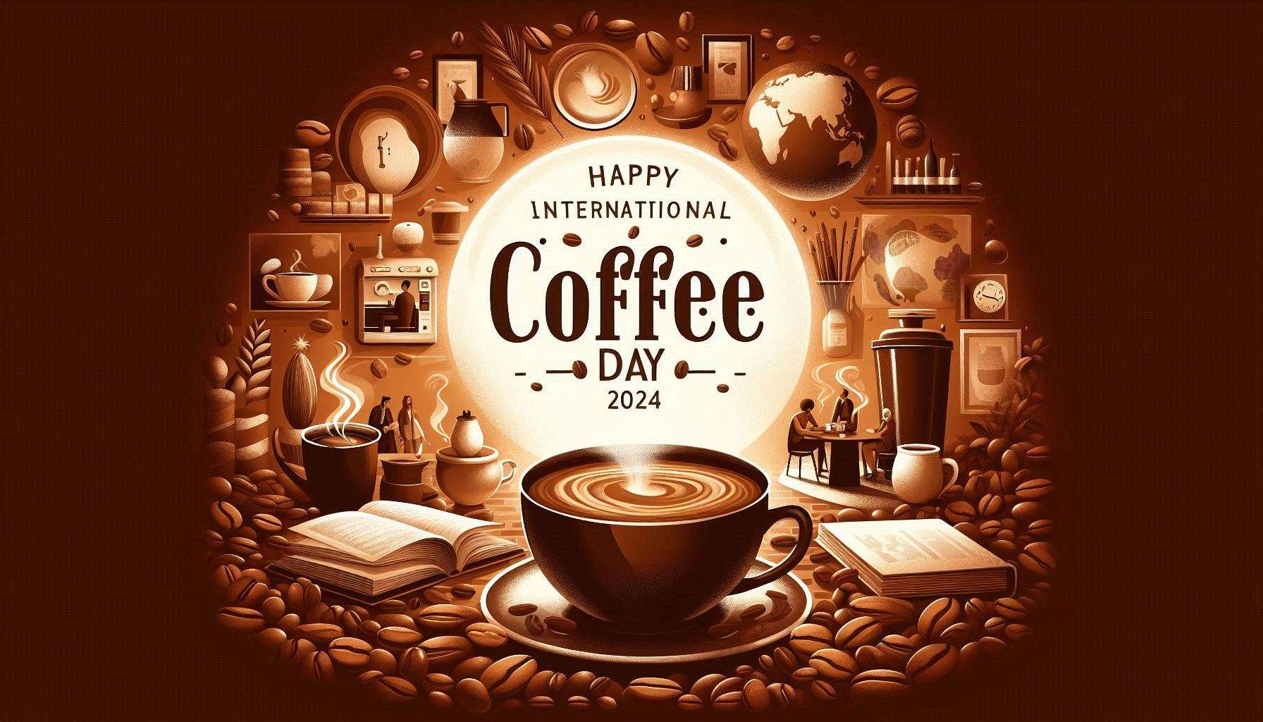 free happy international coffee day 2024 greeting pictures