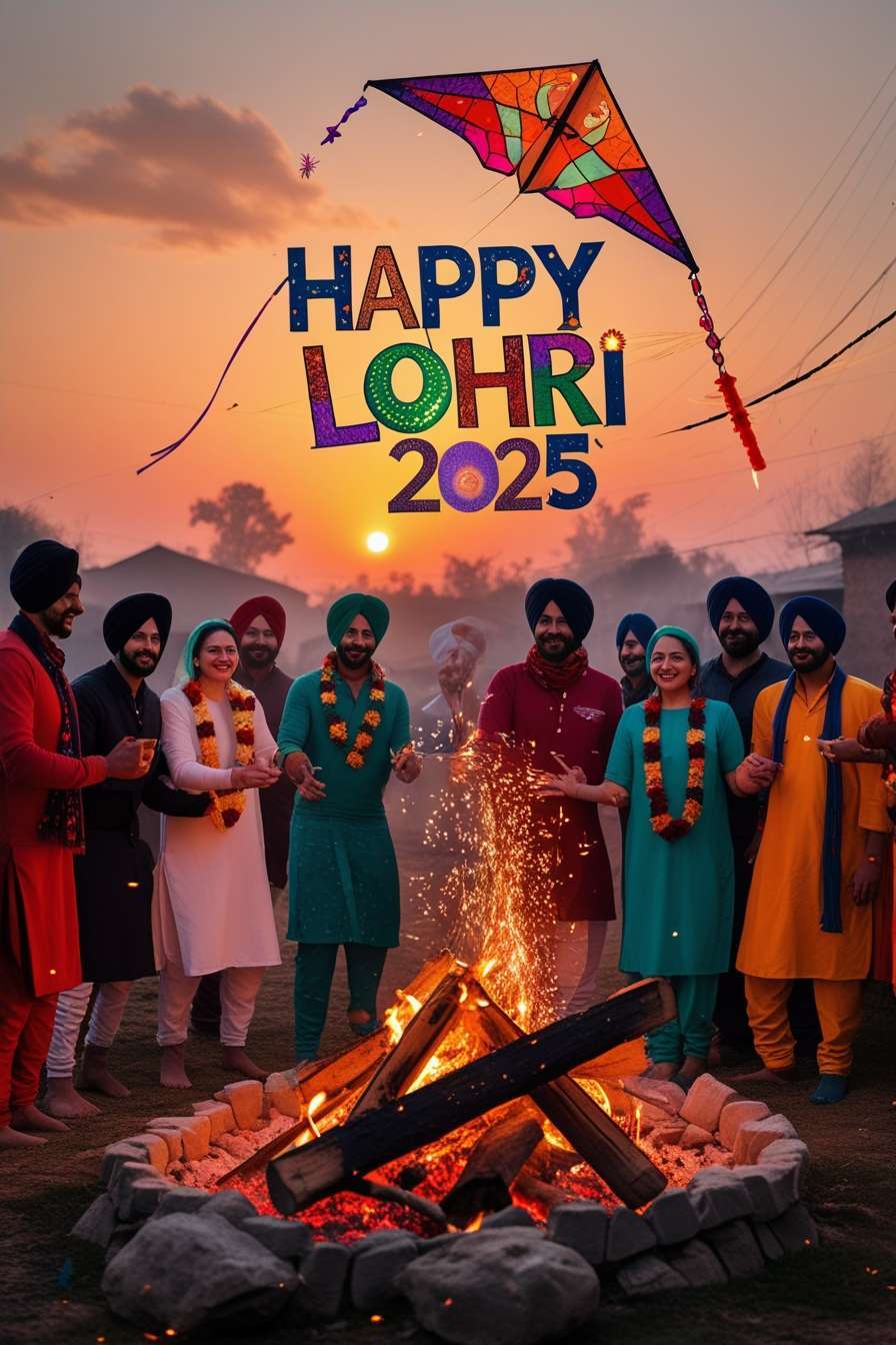 free happy lohri greetings 2025 for commercial use