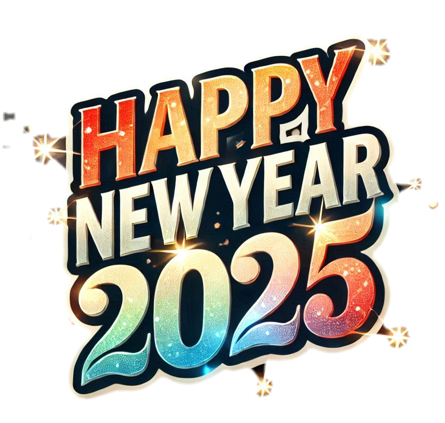 free happy new year text png for graphic projects