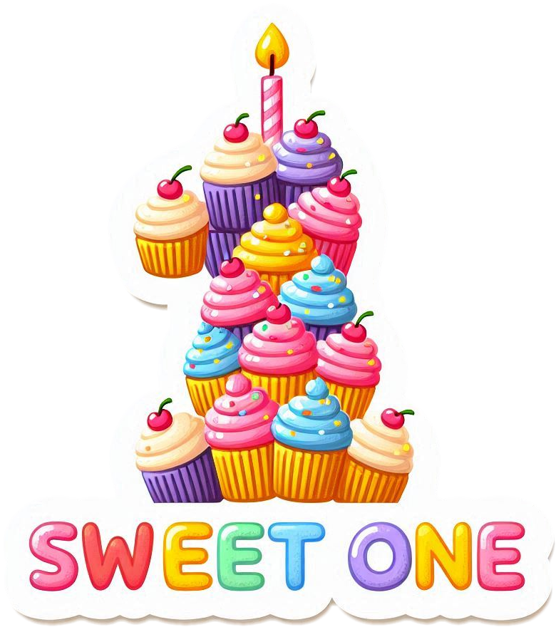 free pastel-colored 1st birthday cake png