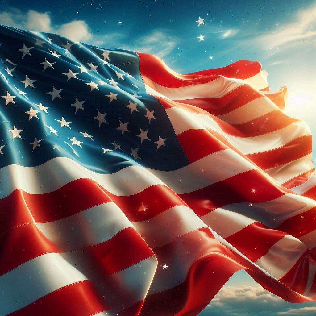 free stock photos of the american flag waving