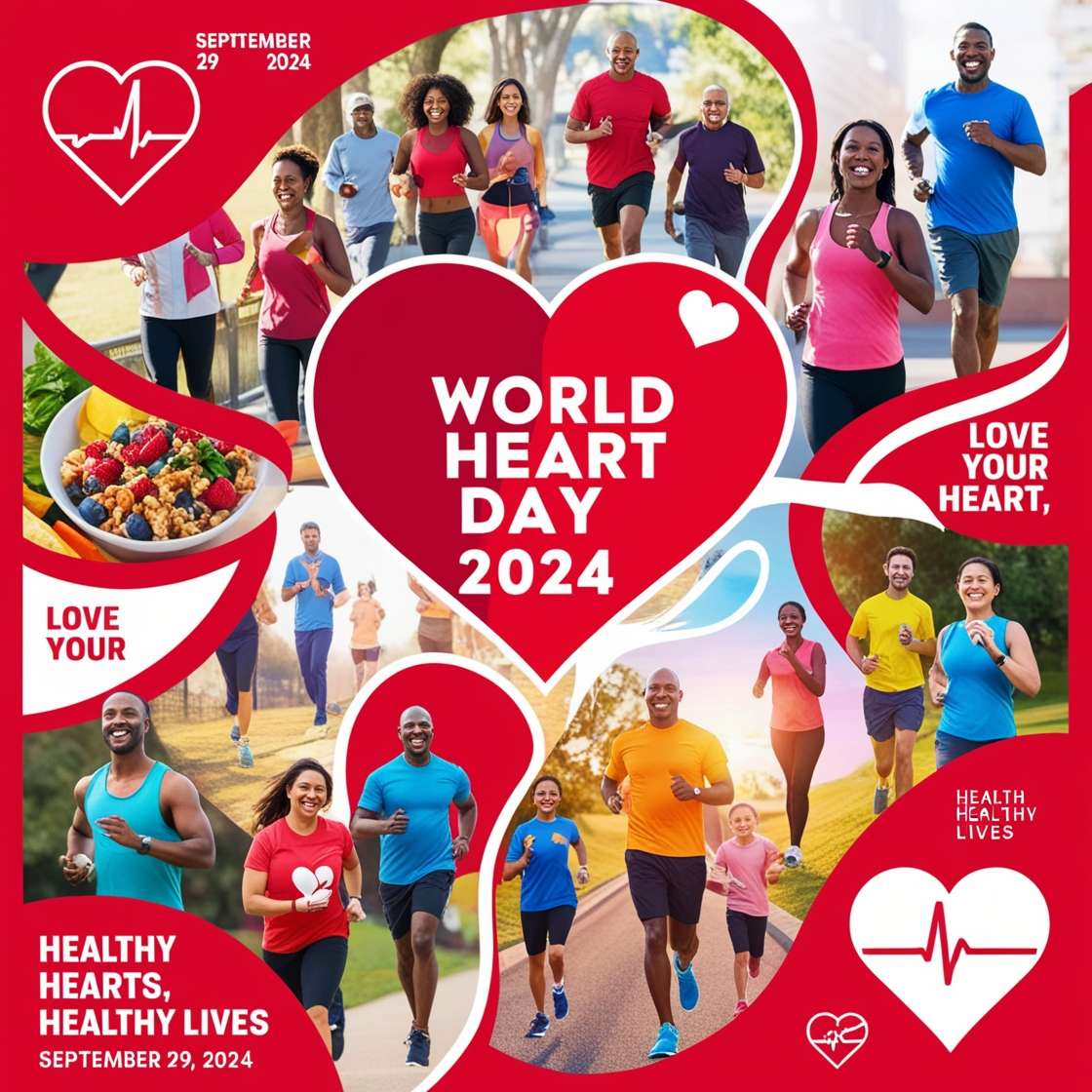 free world heart day 2024 greeting card images