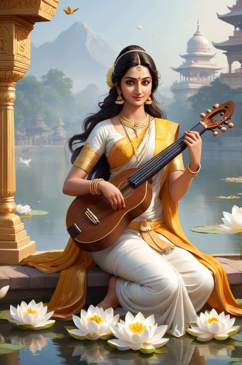 full hd saraswati puja puja stock photos