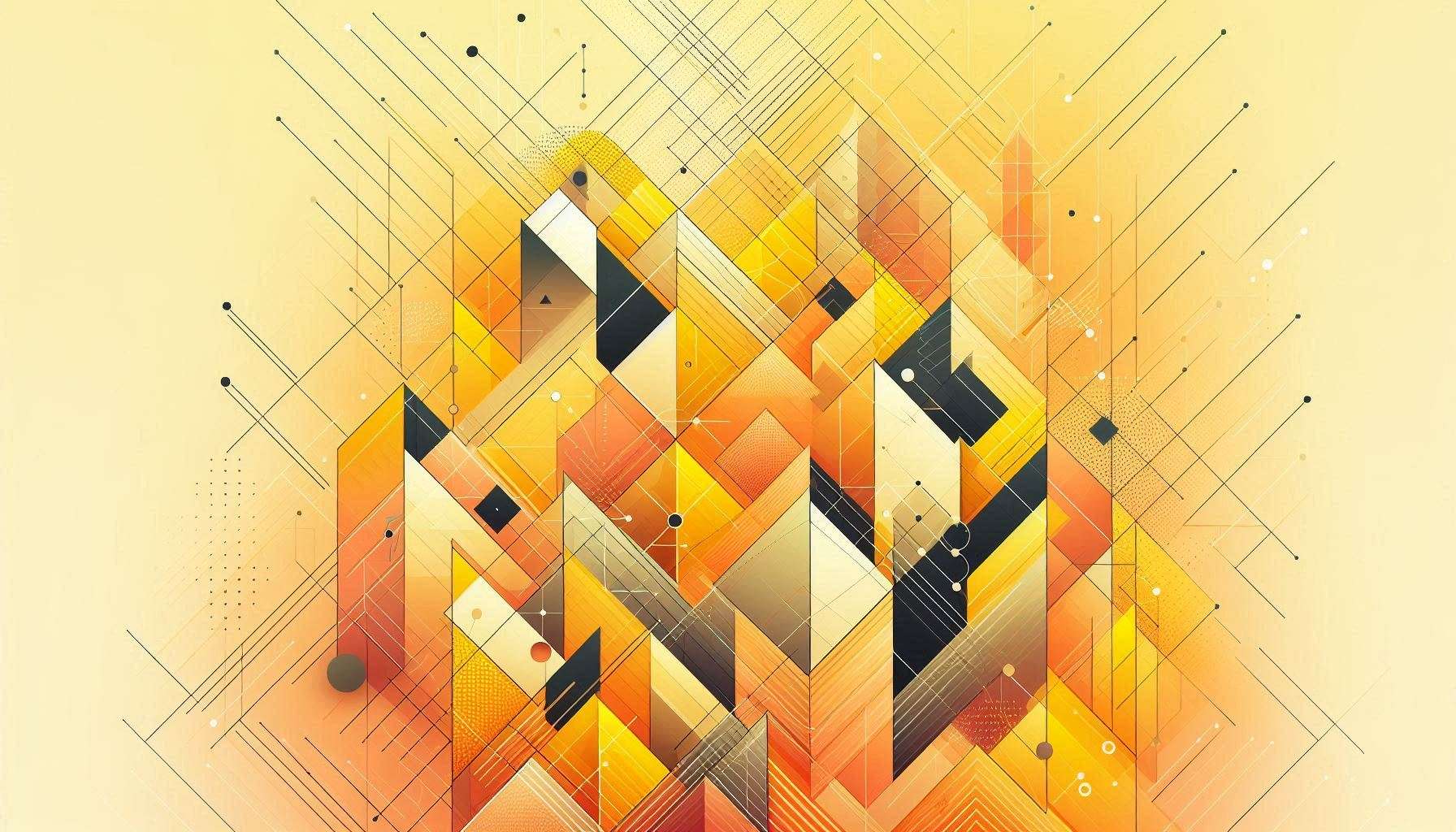 geometric yellow orange background with triangles for trendy designs