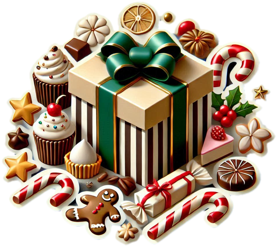 gift box png image with sparkling effects