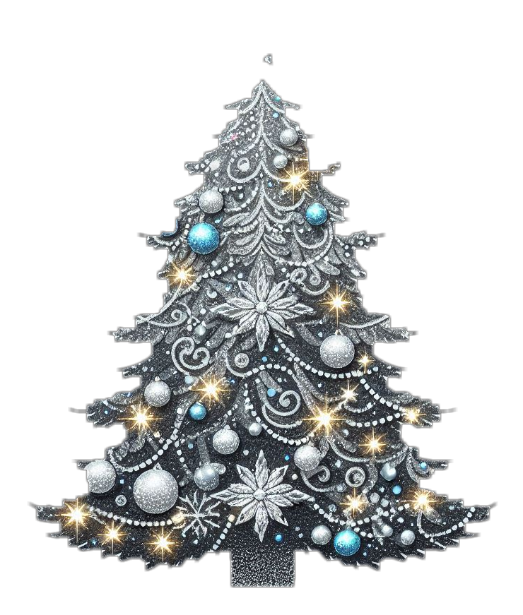 glitter xmas tree png for designs