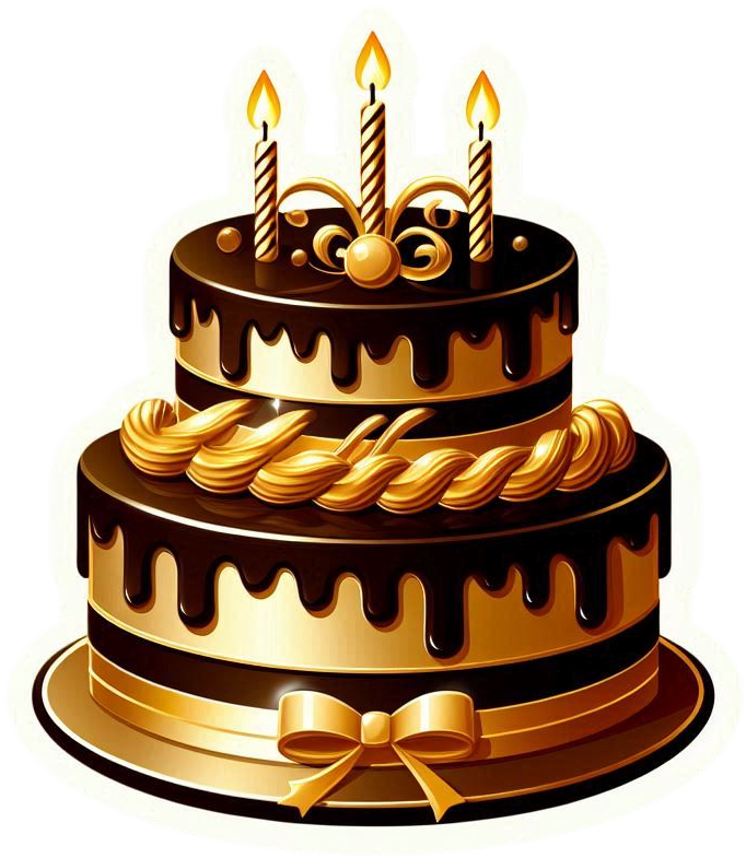 Download Free gold birthday cake png download for websites, slideshows, and designs | royalty-free and unlimited use.