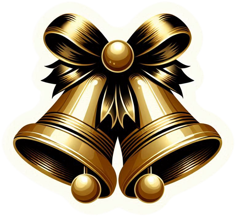 gold christmas bells png