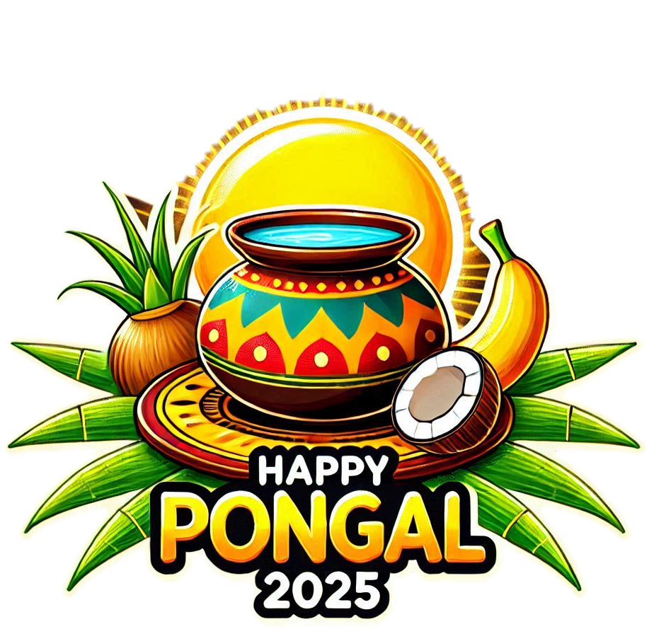 gold-text happy pongal 2025 png