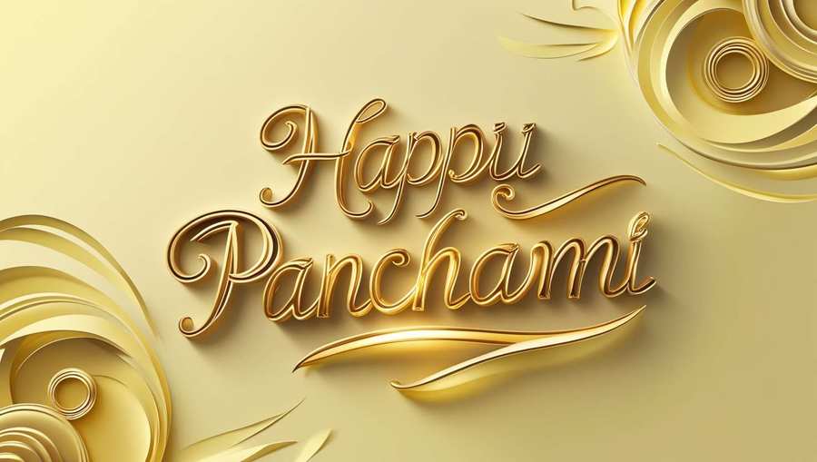 golden calligraphy basant panchami greeting background