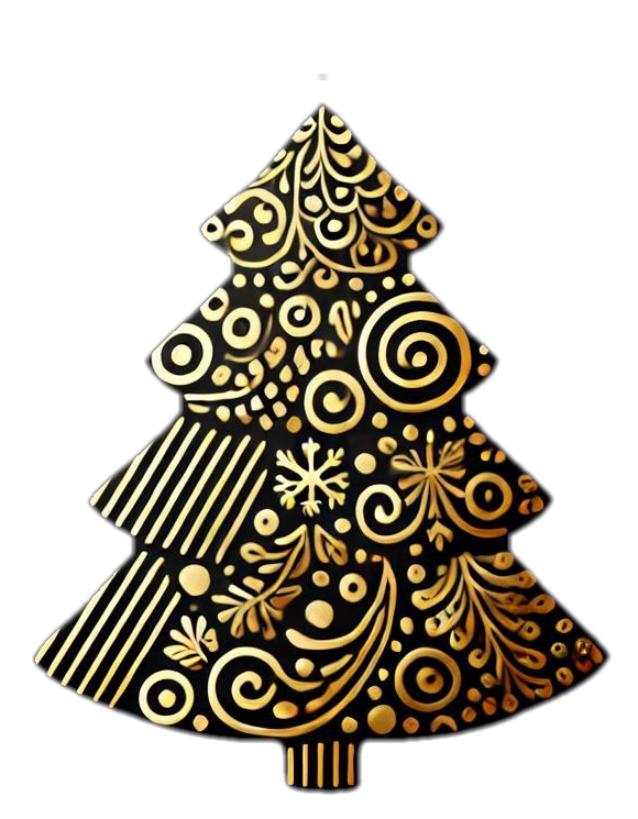 golden christmas tree png image