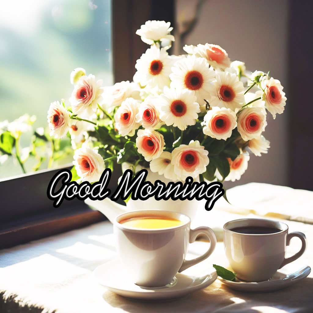 good morning flower and tea cup hd photos