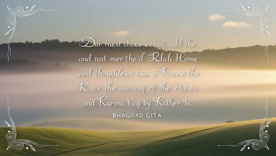 Good morning image with Bhagavad Gita quote