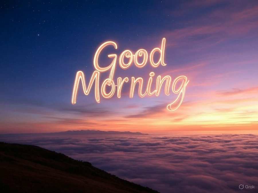 Good morning image with water reflection effect