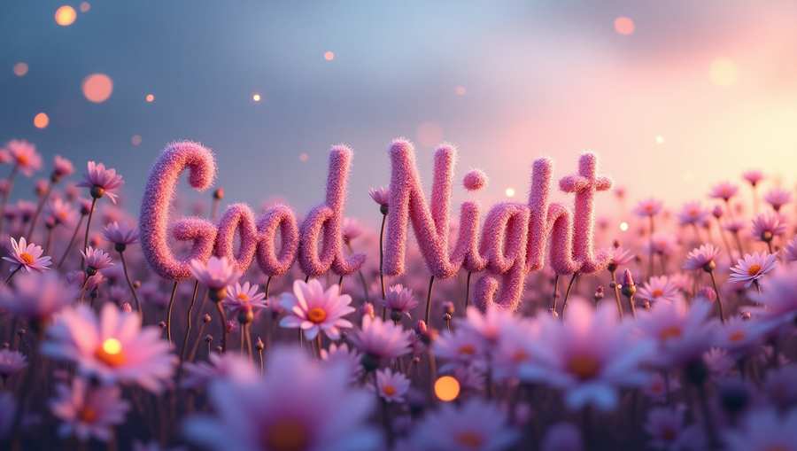 good night image with teddy bear and sweet dreams text