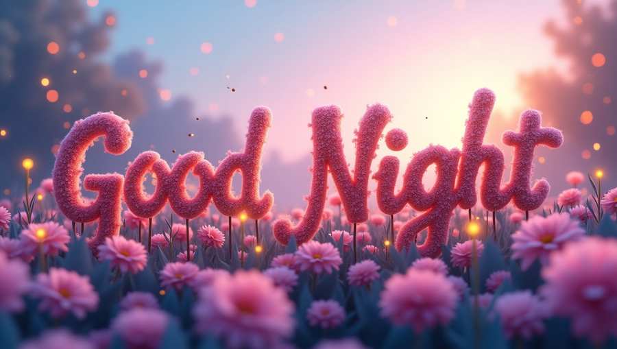good night message with emojis and hashtags