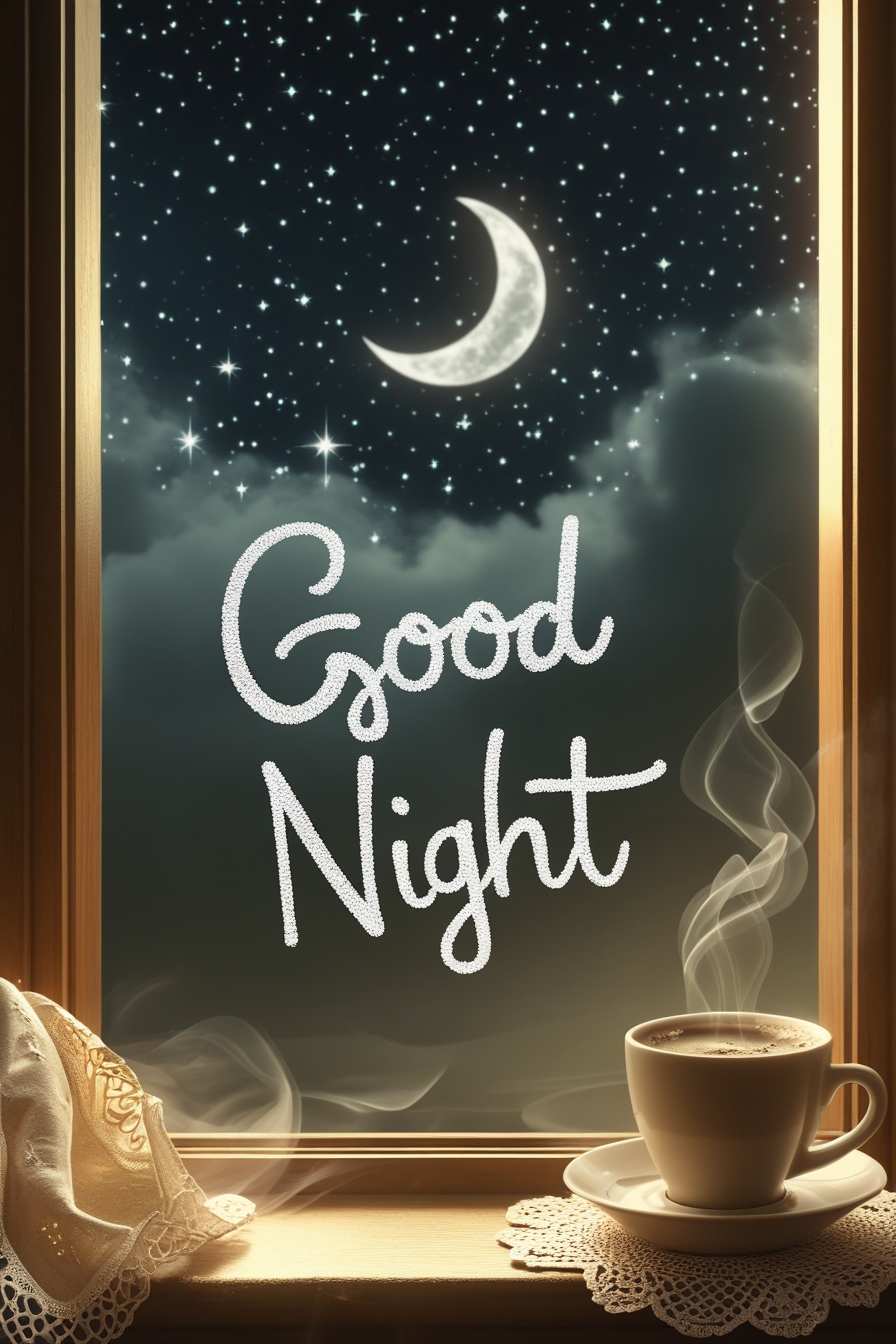 good night quotes with galaxy and dreamlike background