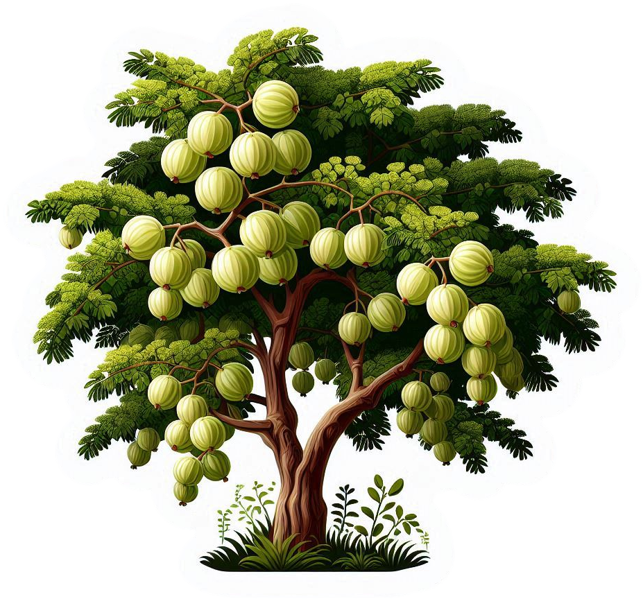 gooseberry tree png illustration for educational use