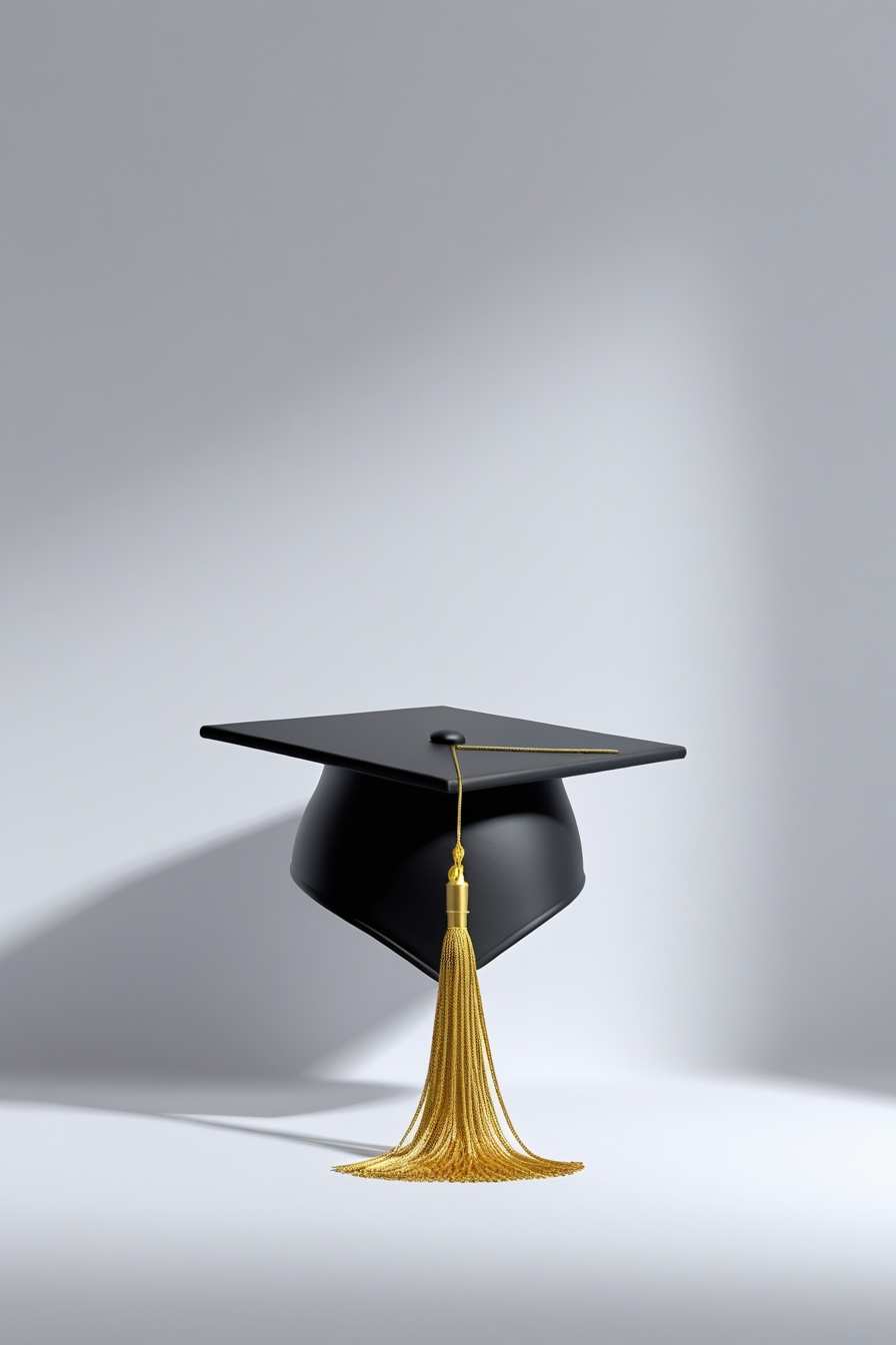 graduation cap background with space for text