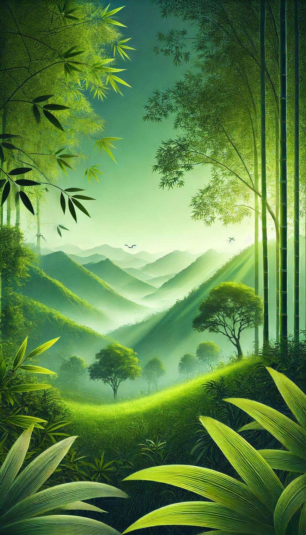 green nature background images with bamboo forest scenes