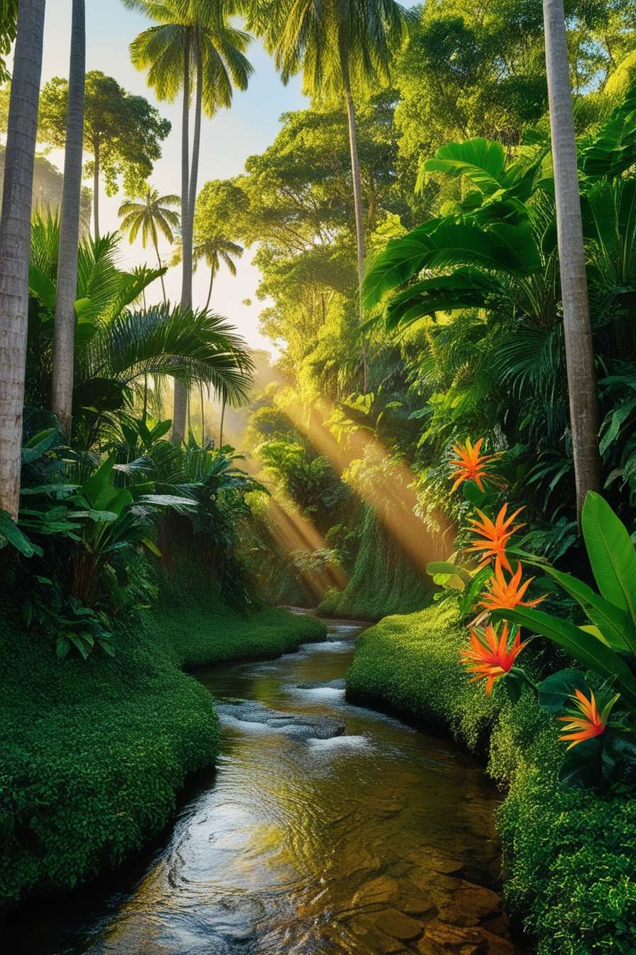 green nature background images with tropical vibes