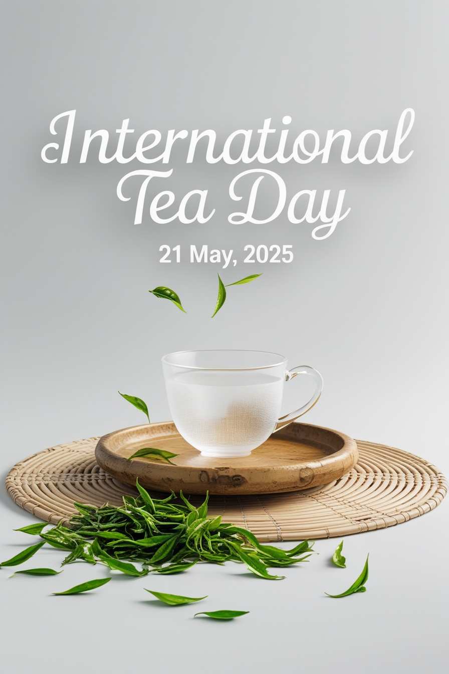 green tea leaves and cup image