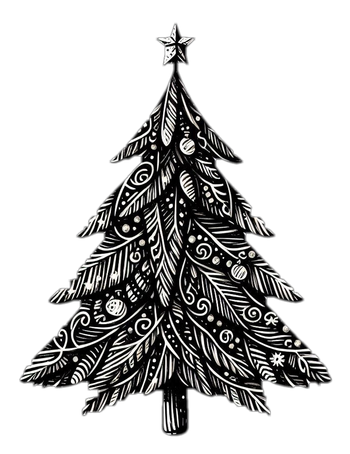 hand-drawn christmas tree png art