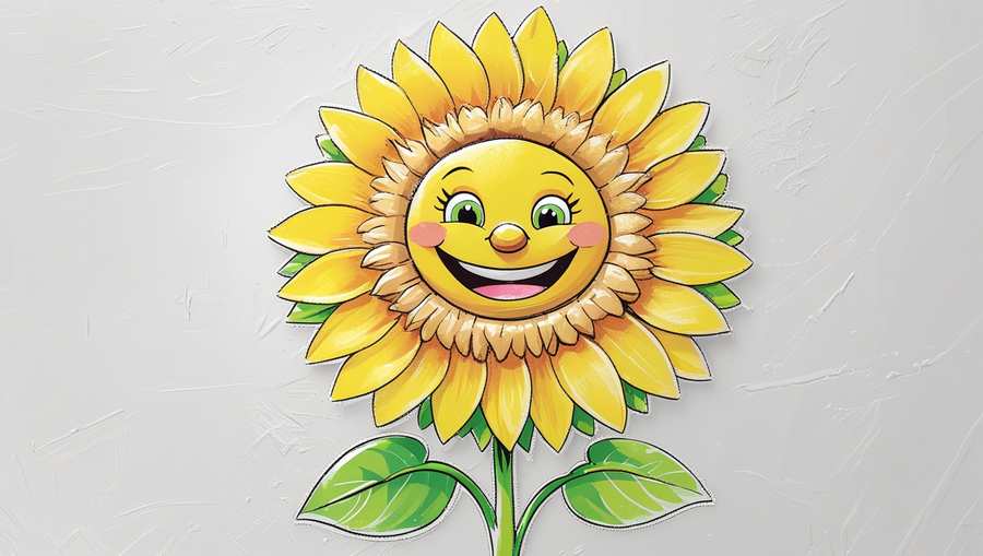 hand-drawn sunflower pattern seamless