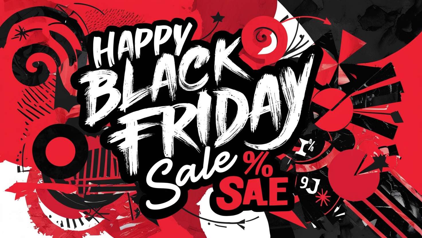 handwritten brush font black friday poster