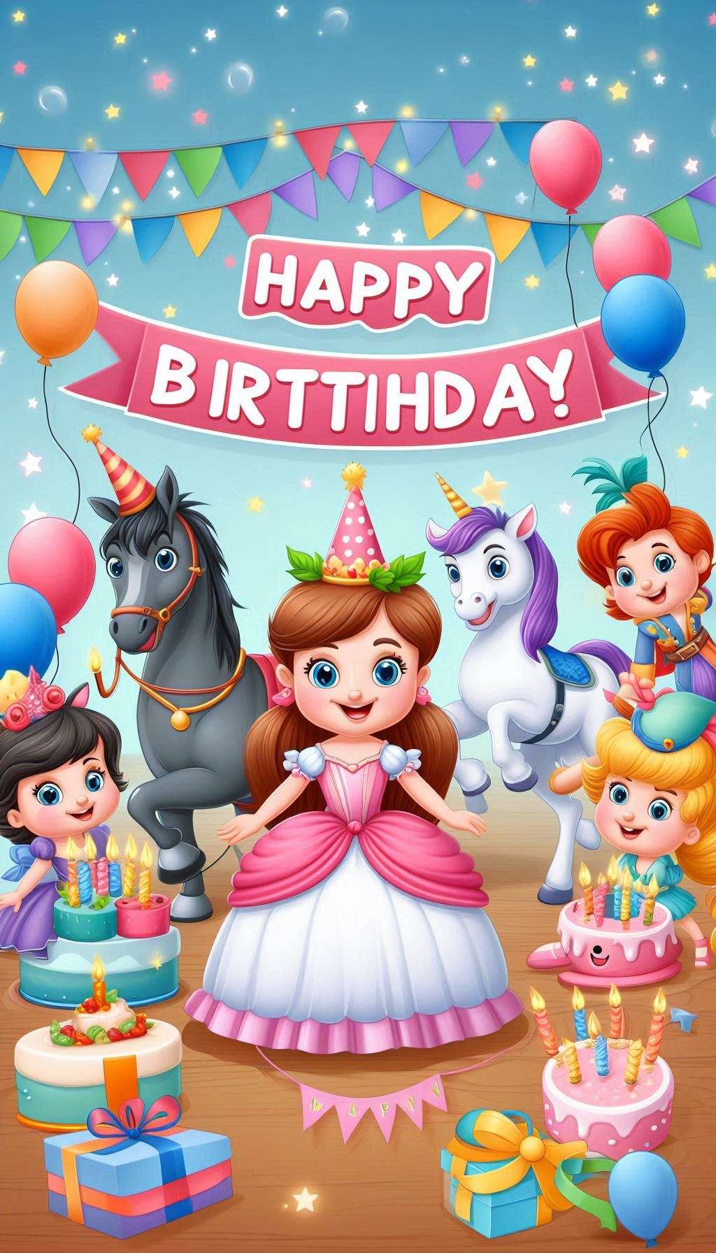 happy birthday image download featuring animated characters