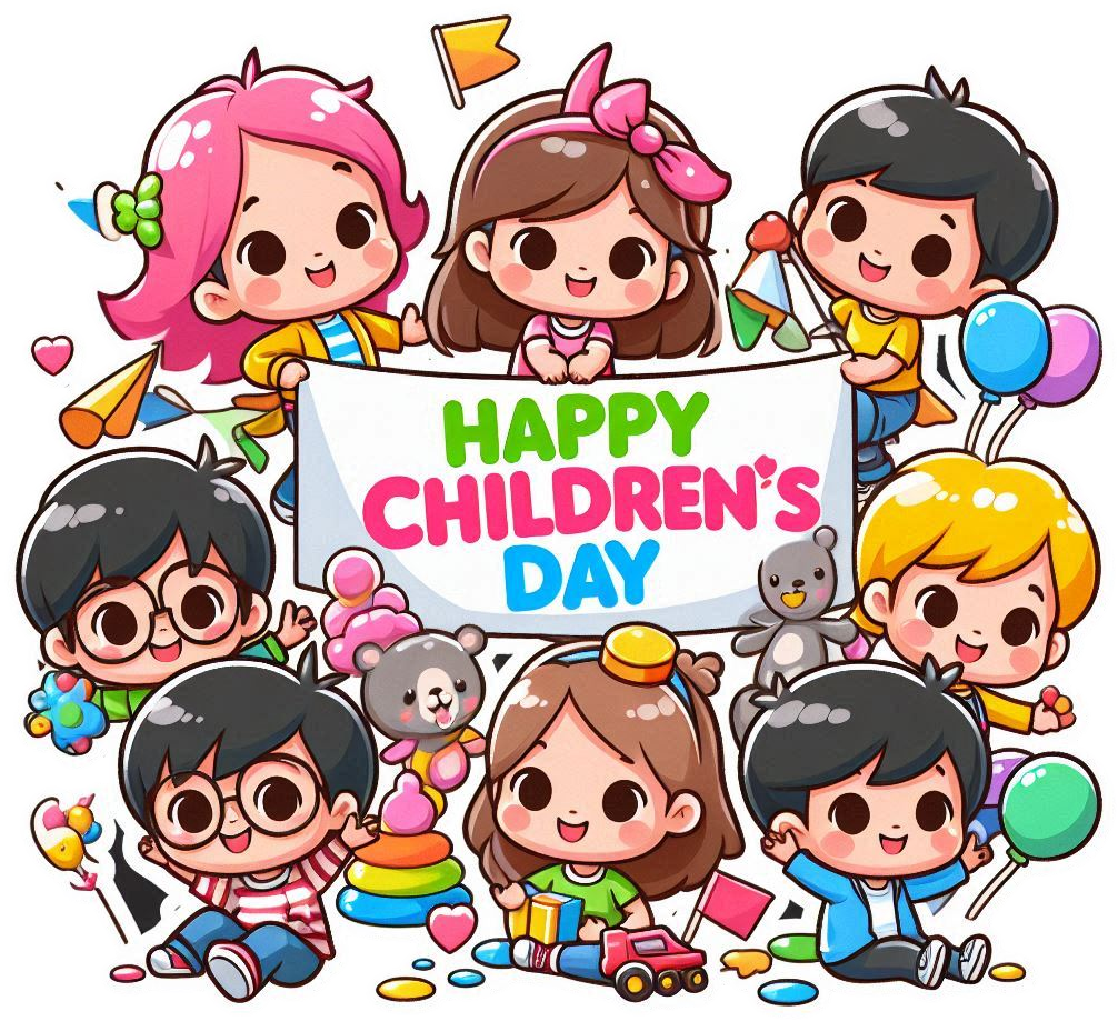 happy childrens day png for greeting cards