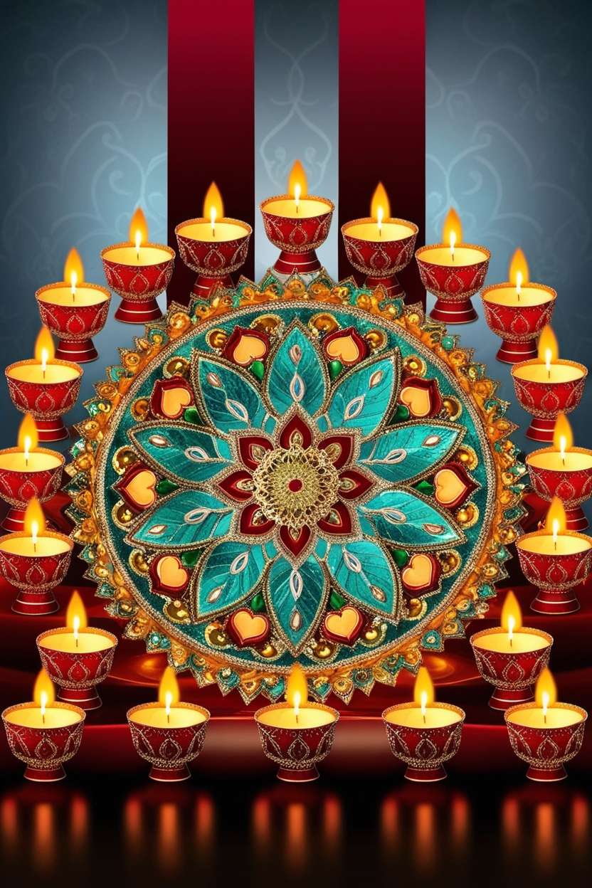 happy diwali 2024 background with decorative borders