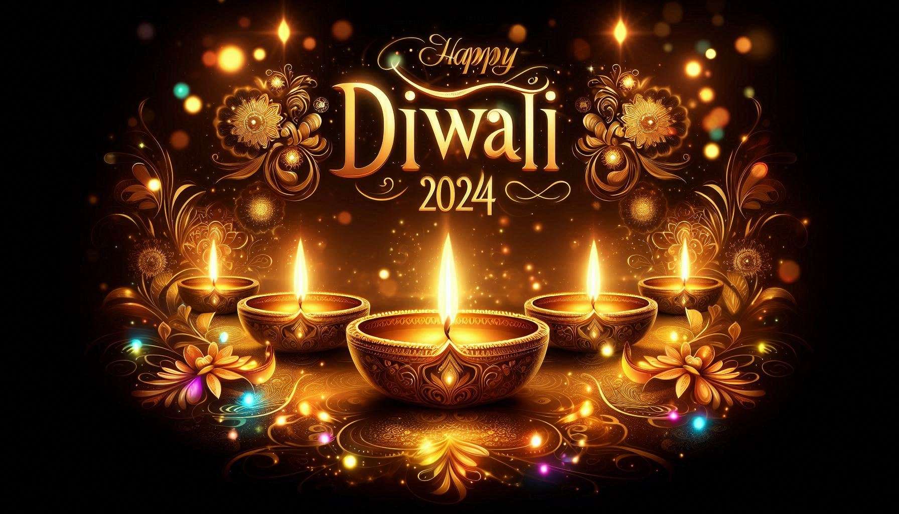 happy diwali 2024 hd images with festive decorations